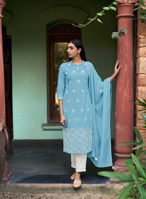 Four Buttons Inara New Fancy Kurti With Bottom Dupatta Collection